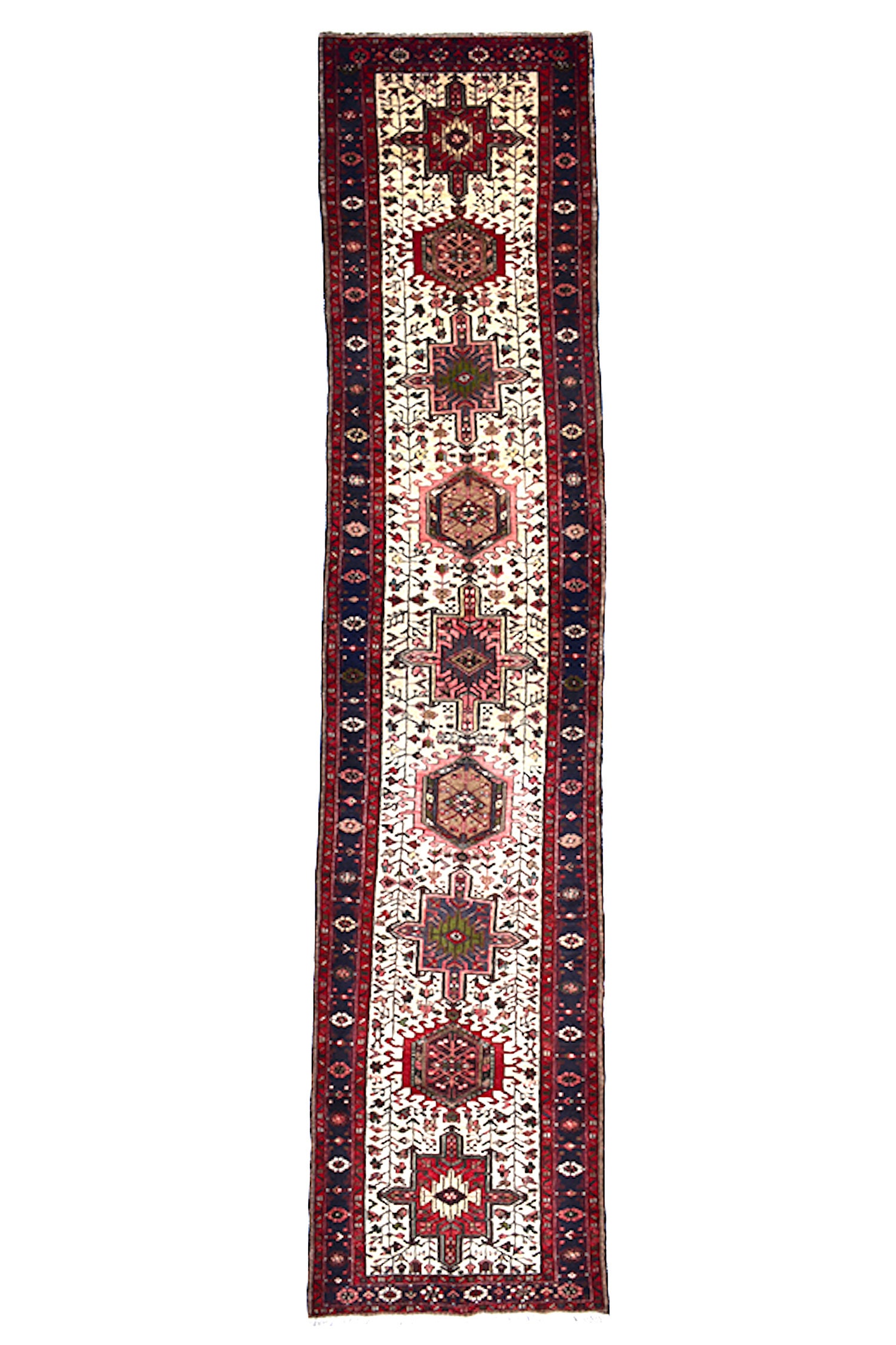 Red Vintage Runner Rug White Background Runner Oriental Etsy