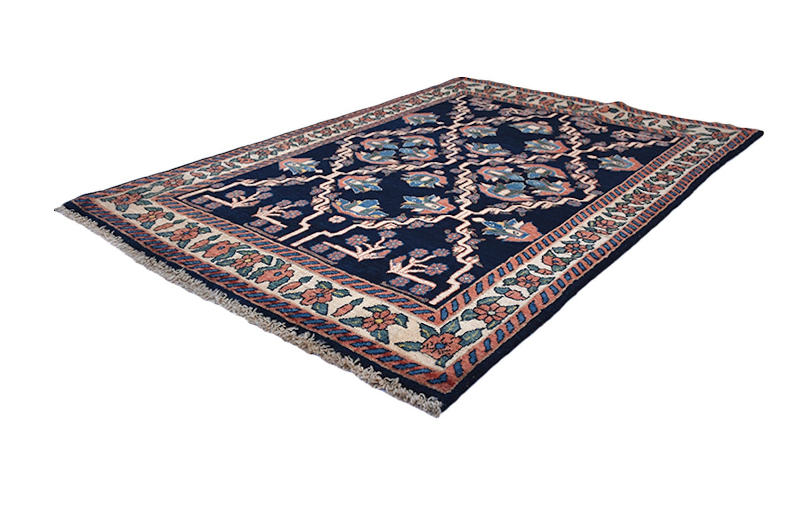 Dark Blue Vintage Rug Navy Oriental Persian Rug Blue Etsy