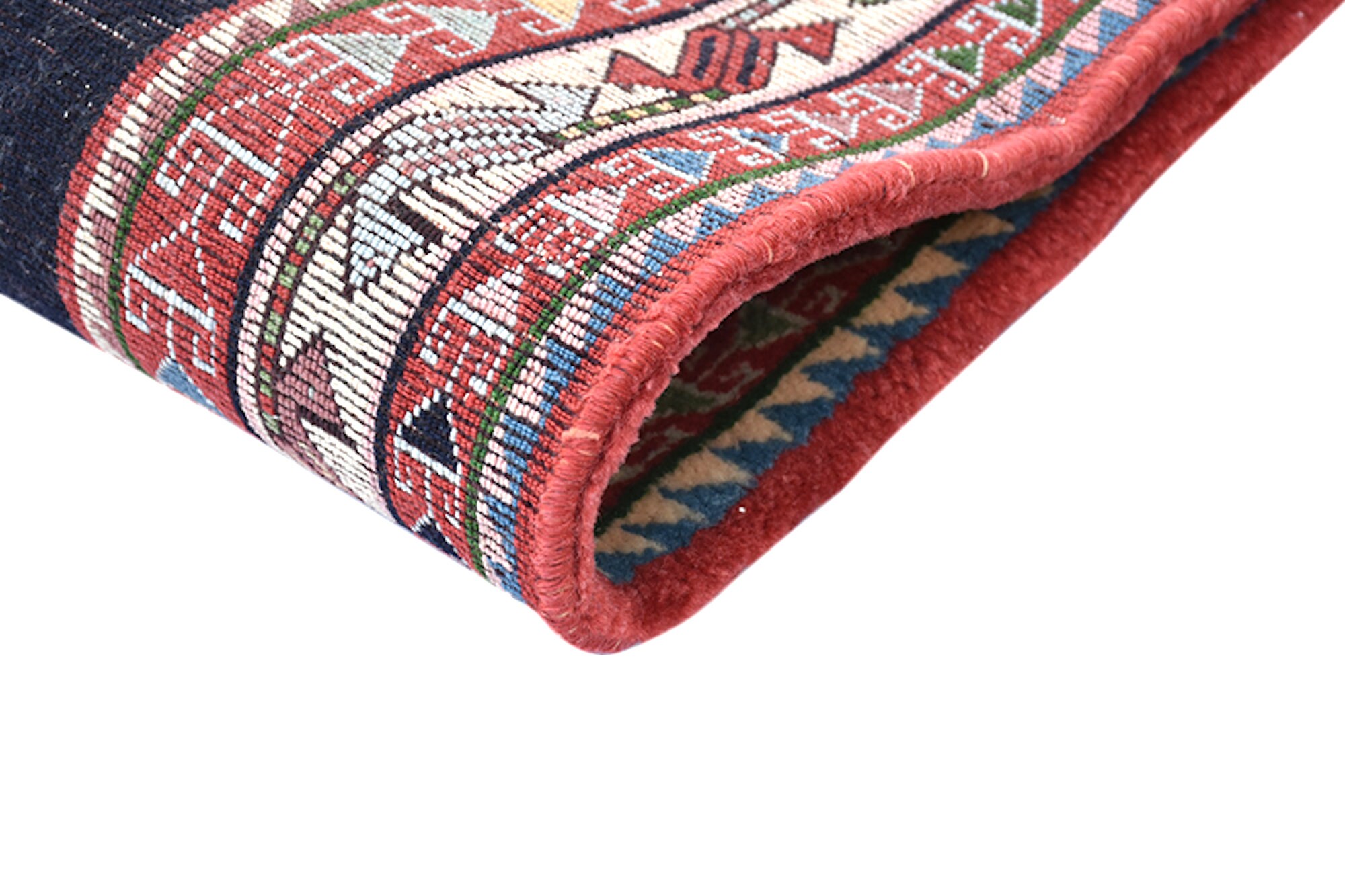 Navy Blue Pink Antique Rug 3 x 6 Caucasian Living Room Rug Etsy