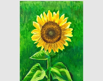 Sunflower Art Print, Unframed Giclee Print, Signed Art Print