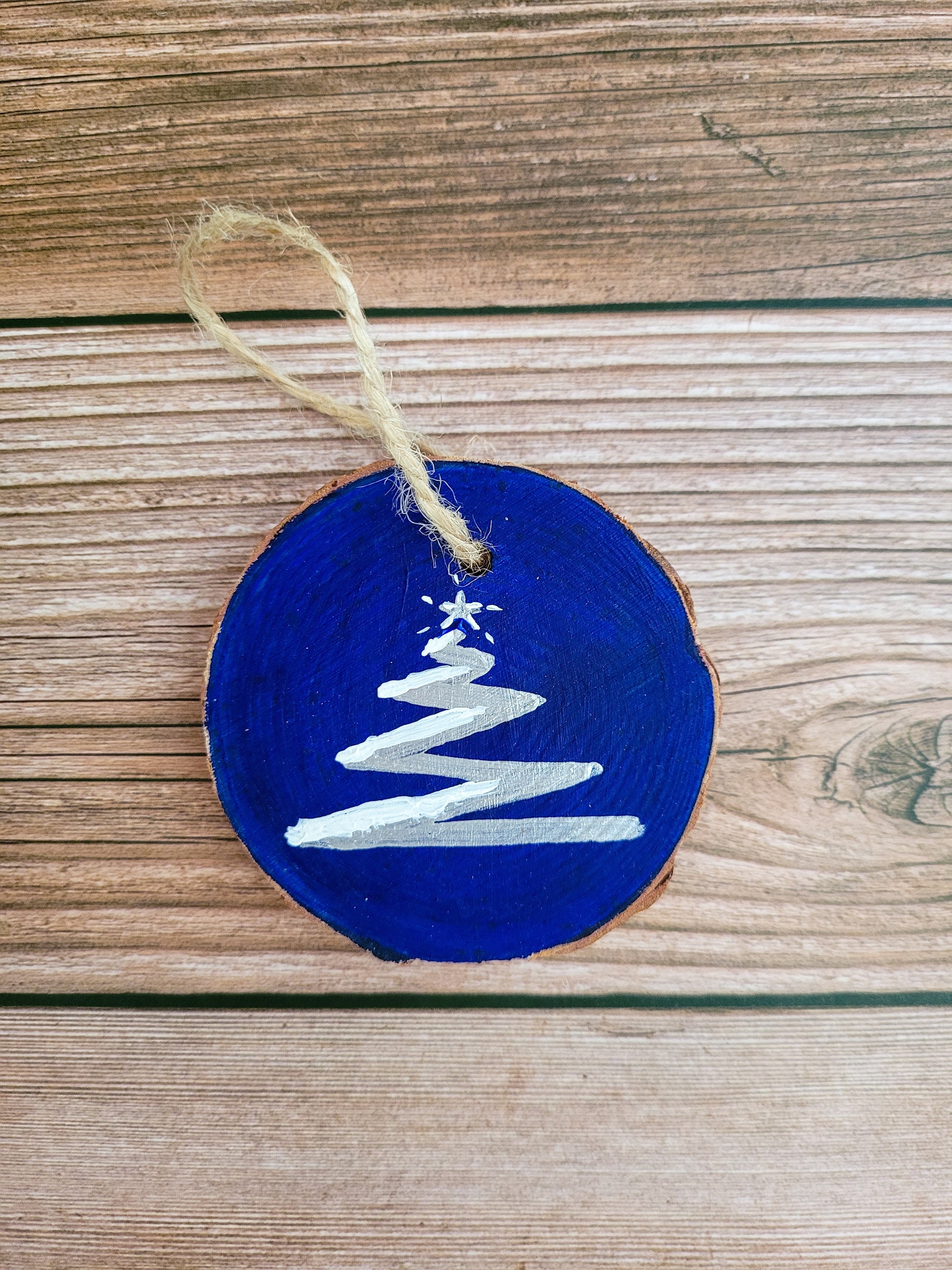 Wood Slice Christmas Ornaments // Hand Painted Watercolor 