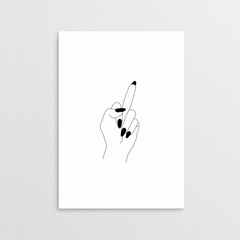 the finger print | downloadable designer artwork | line art, digital illustration, hand gesture, nails, sustainable, instant pdf download 