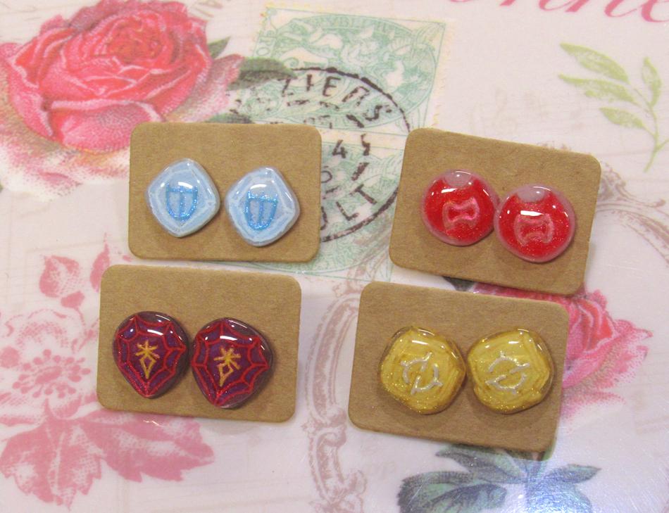 Gunbreaker Final Fantasy XIV Job Stone Soul Crystal Stud Earrings GNB ...
