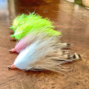 Baitfish streamer fly four pack (4) for fly fishing tarpon, snook, redfish, speckled trout, jacks, bass, pike, drum, stripers