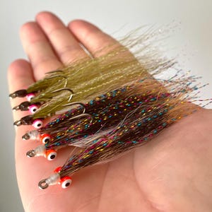 Clouser Minnow six pack for fly fishing redfish, stripers, bonefish, trout, flounder, snook, tarpon, largemouth, crappie, pike, sheepshead
