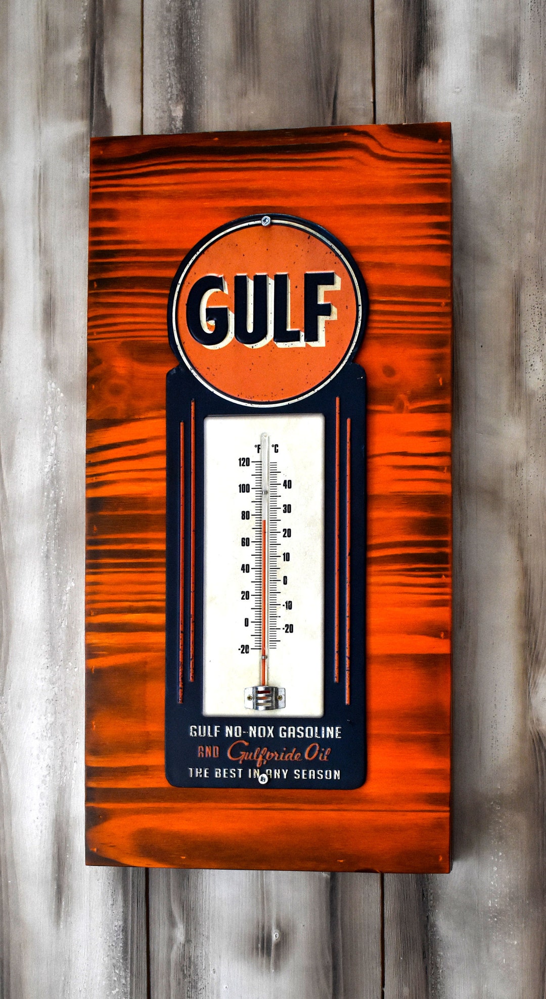 Vintage Style Gulf Oil Thermometer / Advertisement Thermometer Etsy