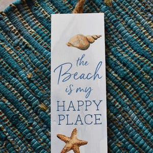 The Beach Is My Happy Place Wood Sign - Beach Décor