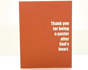 Pastor Appreciation Card | Thank you for being after God's heart | Greeting Card for Pastor | Gift for Pastor Appreciation Day