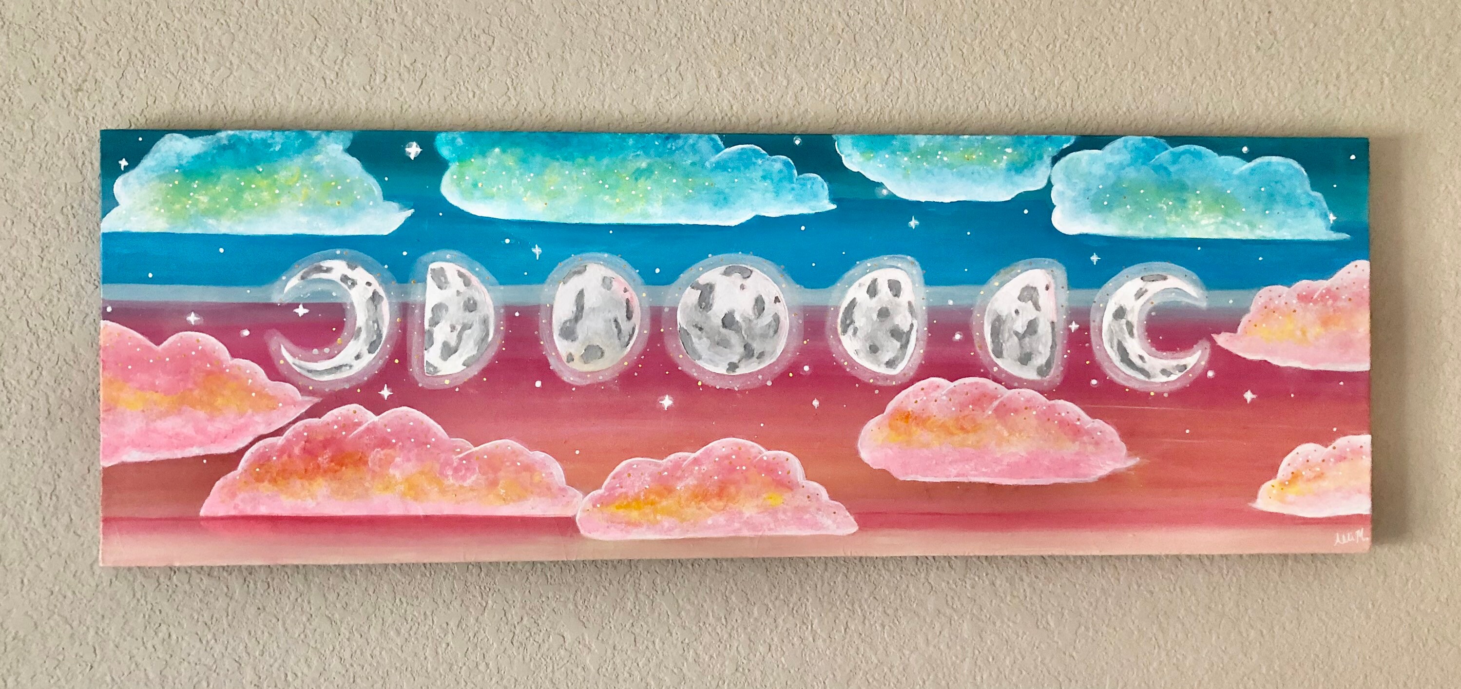 月と雲の絵画 - Etsy 日本