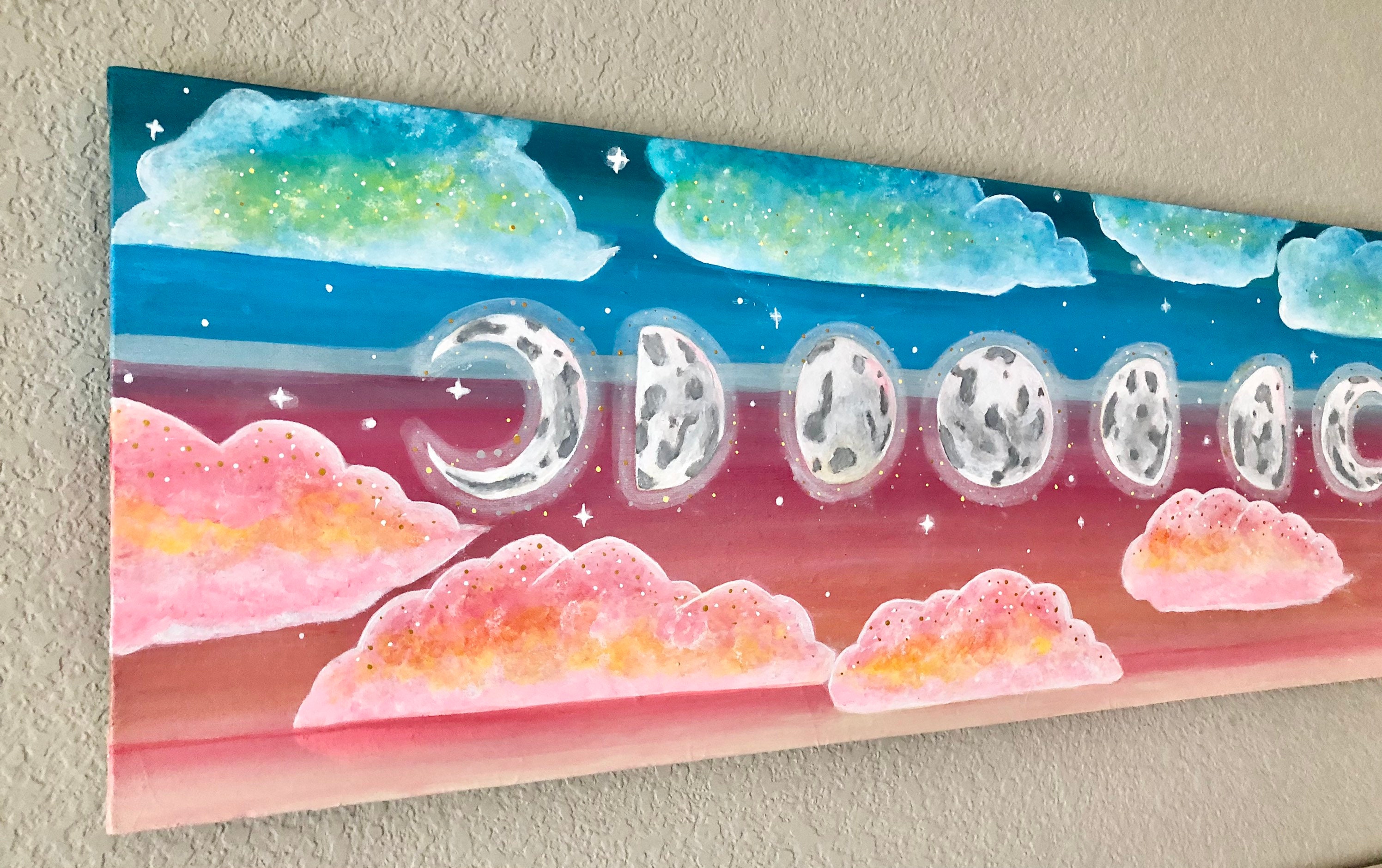 月と雲の絵画 - Etsy 日本