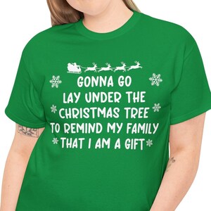 Gonna Go Lay Under The Tree TShirt, Christmas Tree Tee, Christmas Eve Party Pajama Shirt, Funny Tee, Christmas T-Shirt for Mom, Grandma