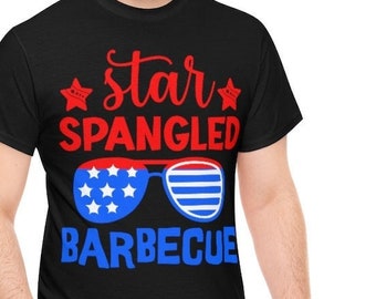 Star Spangled Barbecue T-Shirt: 4th of July Patriotic BBQ