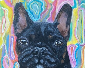 Custom Handmade Acrylic Pet Portrait on Canvas