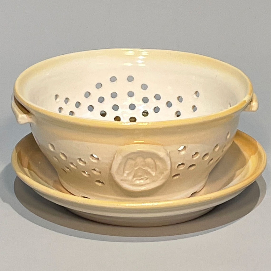 Ceramic Berry Bowl Strainer Colander with Drip Plate Etsy