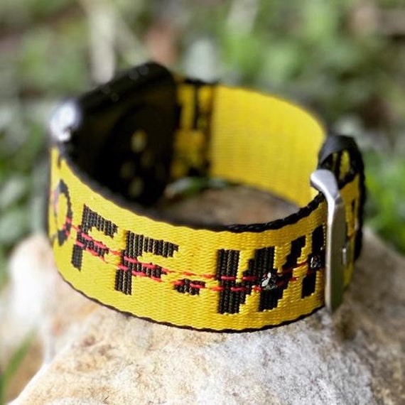 yellow off white apple watch band