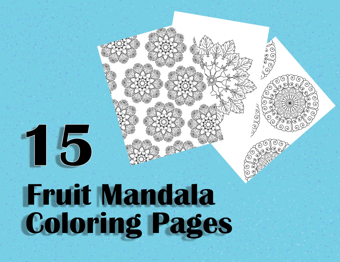 15 Fruit Mandala Coloring Pages PDF Download Printable Etsy