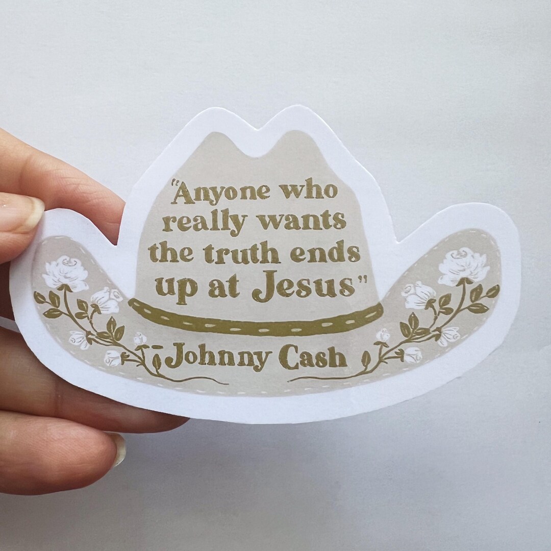 Johnny Cash Cowboy Hat Sticker - Matte Vinyl Decal - Etsy