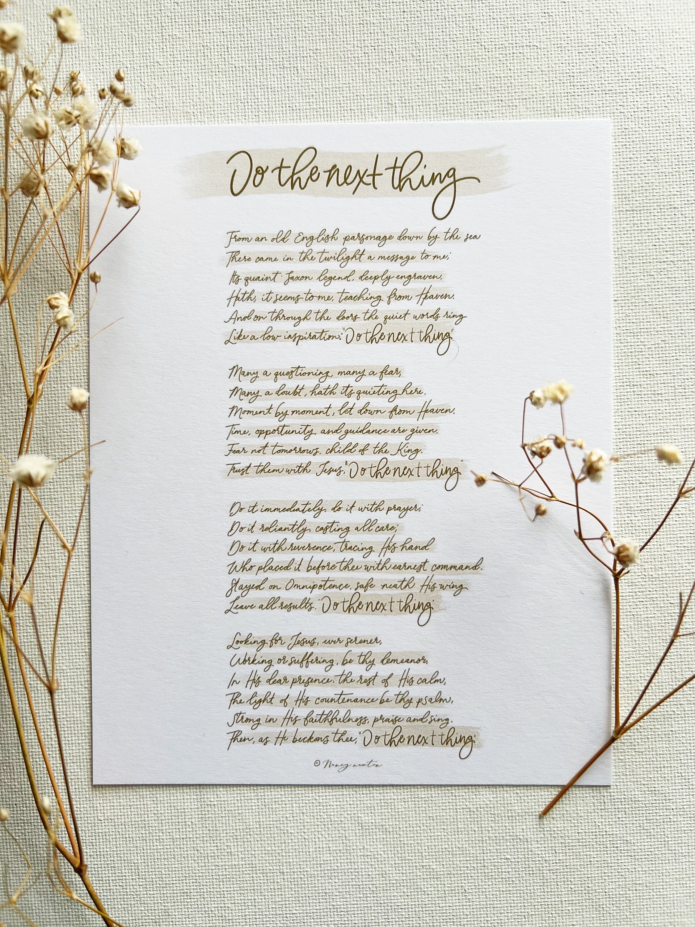 Do the Next Thing Poem, Do the Next Thing Prayer, Elliot, Elisabeth ...