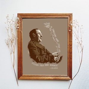 C.S. Lewis, reformed art, Christian art, c.s. Lewis art, C.s. Lewis quote, Christian artist, cs Lewis art print,  prints, art print, 8x10