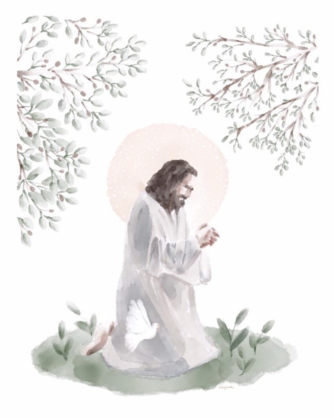Jesus in the Garden of Gethsemane Jesus Praying Gospel of - Etsy