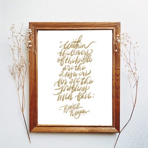 Ronald Reagan quote, Christian art, presidential quotes print, Christian artwork, pastor gifts, theologian, gifts for him, gifts for dad