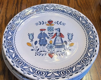Old Granite Staffordshire Dessert Salad Plate Vintage English Blue Dutch Dinnerware Johnson Bros