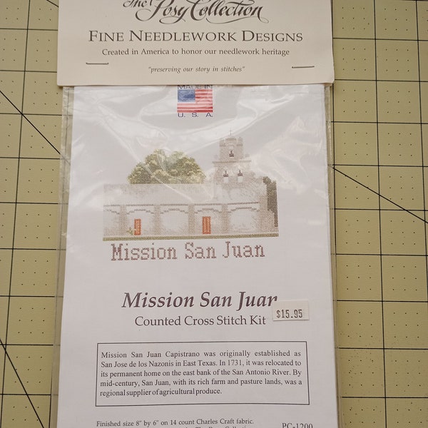 The Posy Collection Fine Needlework Designs: Mission San Juan, Counted Cross Stitch Kit PC-1200. New in package