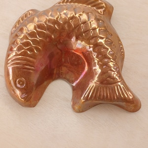 Vintage Copper Fish Mold - lined.  Jello mold, Home Decor, Excellent vintage condition. Unmarked