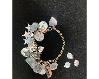 Vintage Sterling Silver Beta Sigma Phi Charm Bracelet 27 Charms 1960s Colorado