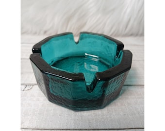 Vintage Mid-Century Modern (MCM) pressed glass ashtray 1960s