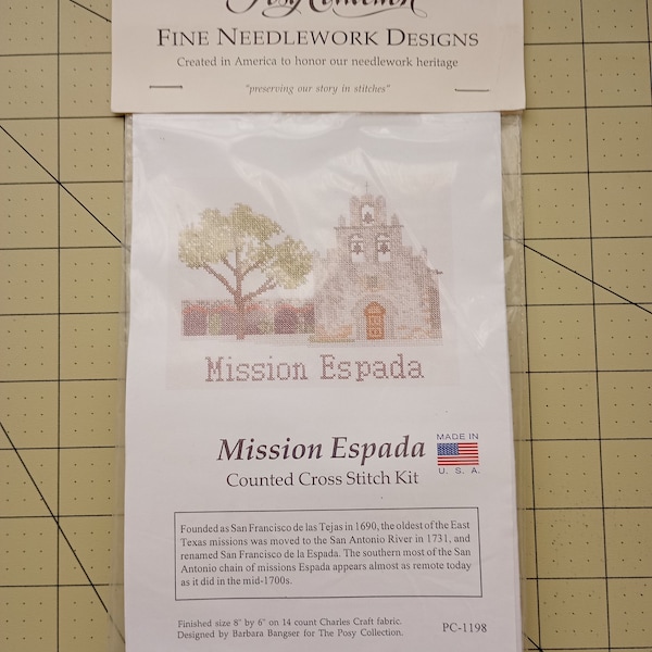 The Posy Collection Fine Needlework Designs: Mission Espada, Counted Cross Stitch Kit PC-1198. New in package