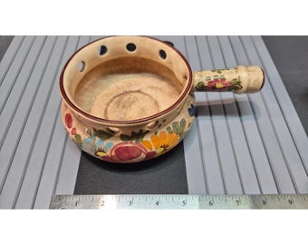Réchauffeur de mets en céramique floral peint à la main vintage de Ceramica Art Favre RSM Rechaud