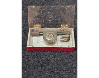 Vintage Goodell-Pratt Protractor Depth Gauge Machinist Tool Set with Wood Box