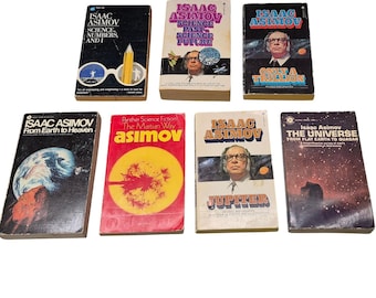 Isaac Asimov Vintage Paperback Book Lot 7 Science Fiction Astronomy Non-Fiction