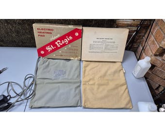 Vintage St. Regis Electric Heating Pad Rexall Drug Co 3 Speed Flannel Cover Box