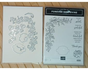 Stampin Up Forever Grapevine Cling Stamp Set Grapevine Dies Bundle 155626 155620