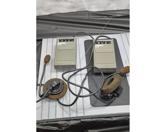 Vintage Maxon 49-S FM Transceiver Headset Pair Olive Drab VOX PTT Walkie Talkie