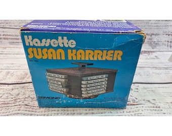 Vintage Esmond Kassette Susan Karrier No 550 Revolving Cassette Rack Wood Grain