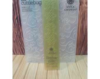 Cricut Cuttlebug Anna Griffin Scripted Love Embossing Folder & Border Set 2013