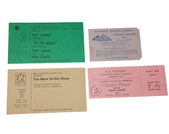 Vintage 1973 Hollywood TV Show Tickets Merv Griffin Dinah Shore Art Carney Lot 4
