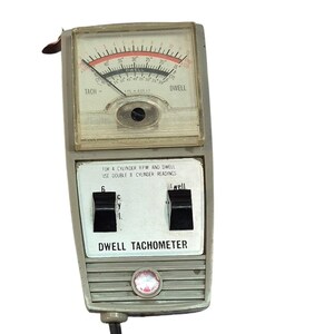 Vintage Analog Dwell Tachometer Engine Diagnostic Tool 4 6 8 Cylinder RPM Tester