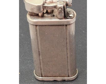 Briquet Dunhill Unique à bras articulé ton argent nervuré fabriqué en Angleterre WF