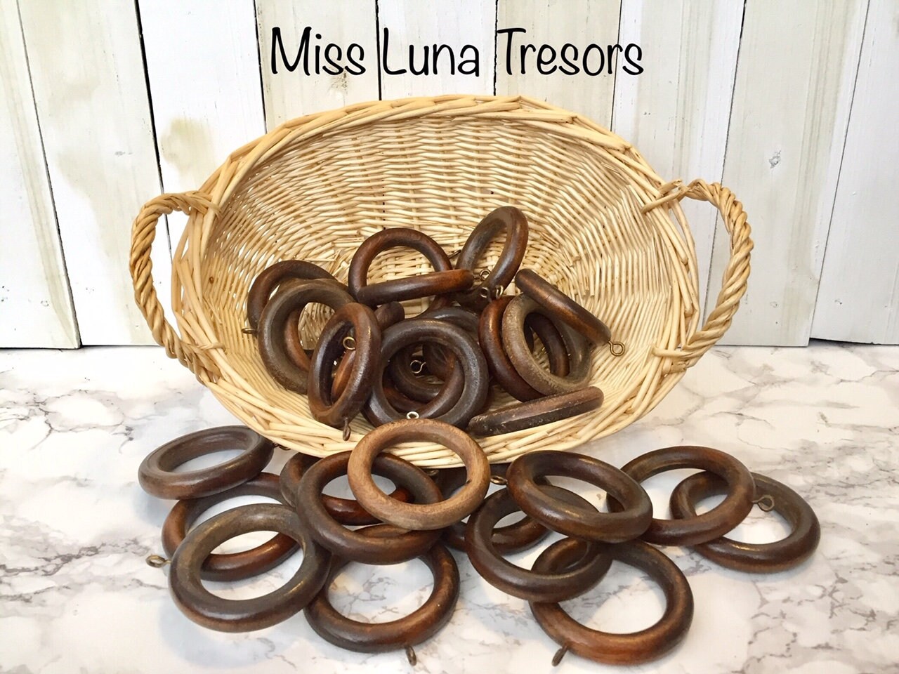 Wood Curtain Ringsvtg Lot Of 30 Wooden Curtain Ringswooden Etsy