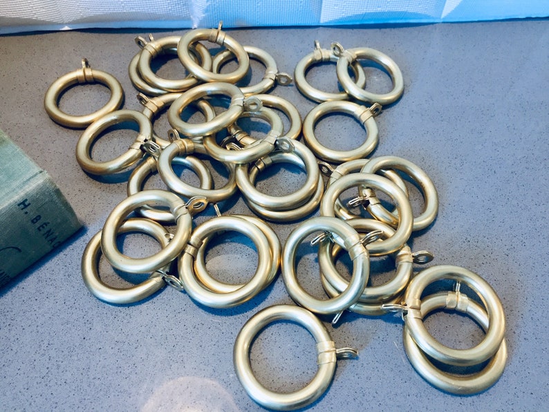 Brass Curtain Ringsvtg Lot Of 30 Solid Brass Curtain Etsy