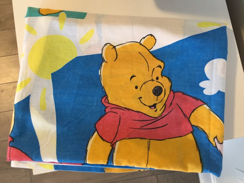 Winnie The Pooh Vtg Twin Flat Bed Sheet Winnie The Pooh And Etsy