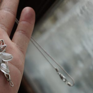 Avond talisman Starlight-ketting, maansteen en kwartshangerketting, op maat gemaakte handgemaakte ketting
