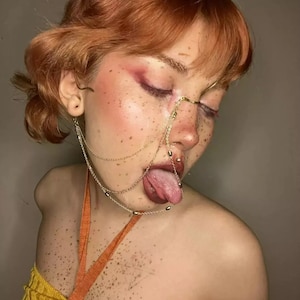 Face chain, Face Jewelry Festival and Rave accessory, Festival Outfit , Adjustable, One size Fit all , No Piearcing , Face chain for Wedding