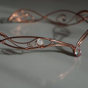 Copper Crystal Elf Crown: Handmade Wire Wrapped Tiara