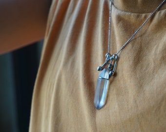 Fluorite Stone Necklace: Handmade Alpaca Silver Anime Cosplay Jewelry