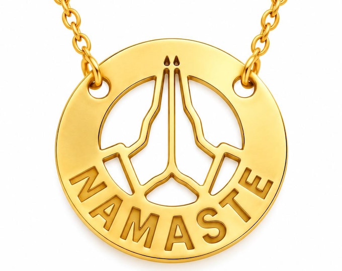 Namaste Hands Necklace, Gratitude and Unity Pendant, Mindfulness Jewelry, Meaningful Spiritual Gift for Her